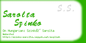 sarolta szinko business card